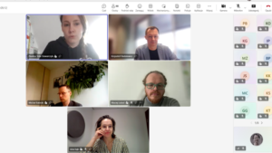 Widok ekranu podczas webinaru Dostępność 2030+ – uczestnicy połączeni online na platformie Teams